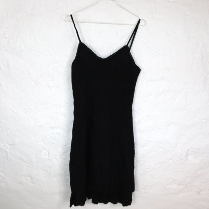 Vintage 90s 00s Y2k XANATA dress black embroidery lace 38