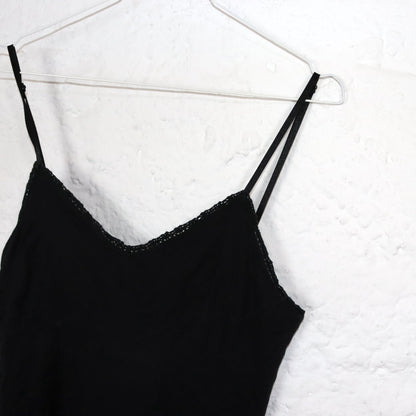 Vintage 90s 00s Y2k XANATA dress black embroidery lace 38