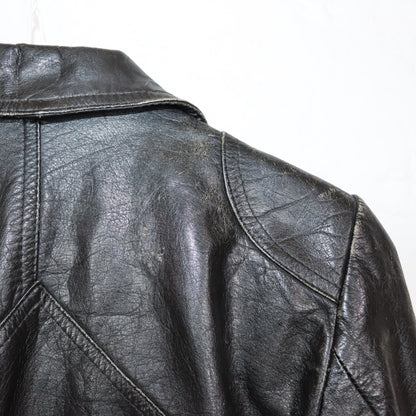 Vintage 70er 80er Lederjacke Nappa Leder Spitzkragen kurz schwarz XS/S