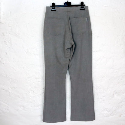 Vintage 70s 80s TWEANS flared trousers button-front grey high-waist trousers 38