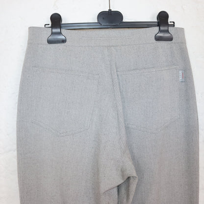 Vintage 70s 80s TWEANS flared trousers button-front grey high-waist trousers 38