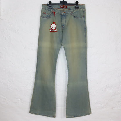Vintage 90s 00s Y2k KILLAH flared pants hip pants low waist deadstock W31