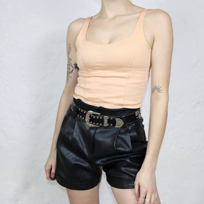 Vintage 80er 90er ARLANGO Top Korsagentop crop bauchfrei Trägertop Apriko 36
