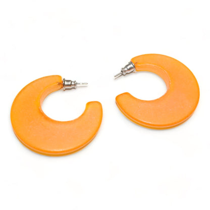 Vintage 80er 90er Y2k Ohrringe Creolen Ohrstecker Deadtsock orange