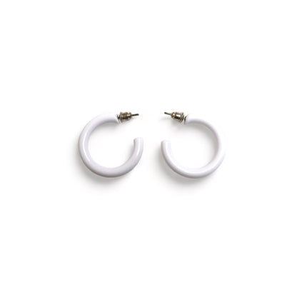 Vintage 80s 90s Y2k earrings hoop earrings studs deadstock white