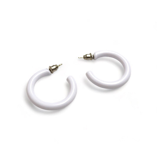Vintage 80s 90s Y2k earrings hoop earrings studs deadstock white
