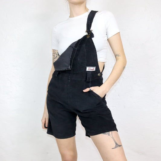 Vintage 80s 90s NIMPH one-piece jumpsuit dungarees corduroy black M