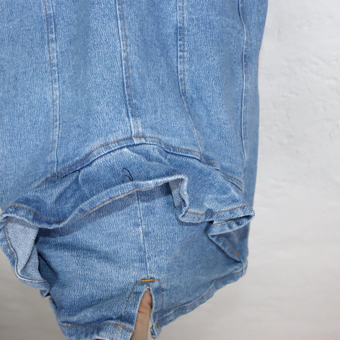 Vintage 80s 90s FLYTIME denim dress mini dress straps denim tight Made in Italy S/M
