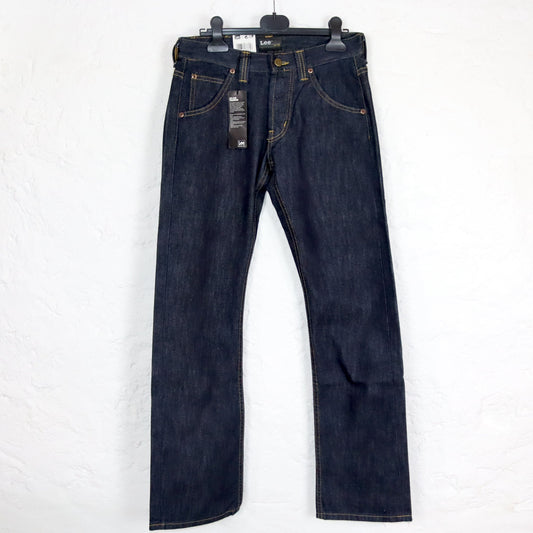 Vintage 90s 00s Y2k LEE Flint Jeans Pants Dark Blue Straight Leg W28 L32