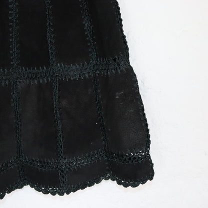 Vintage 80er 90er Lederrock Minirock schwarz highwaist S