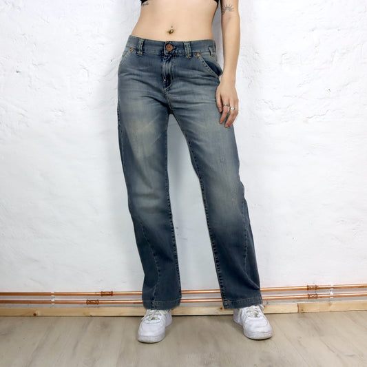 Vintage 90s 00s Y2k WAXY Jeans Pants Baggy Wide Leg Deadstock W28