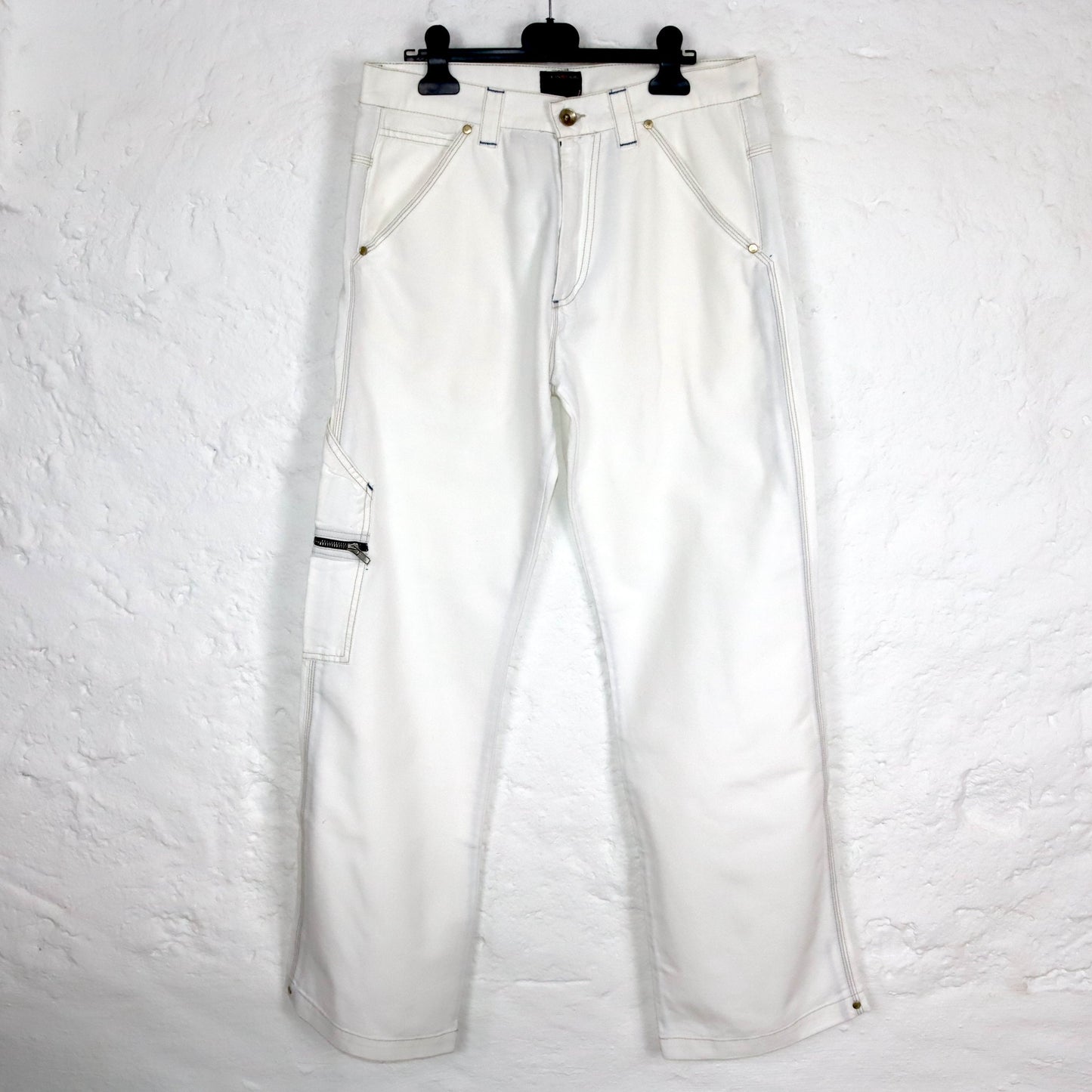 Vintage 90s 00s Y2k ENERGIE Baggy Pants Trousers Wide Leg White Deadstock W32 M