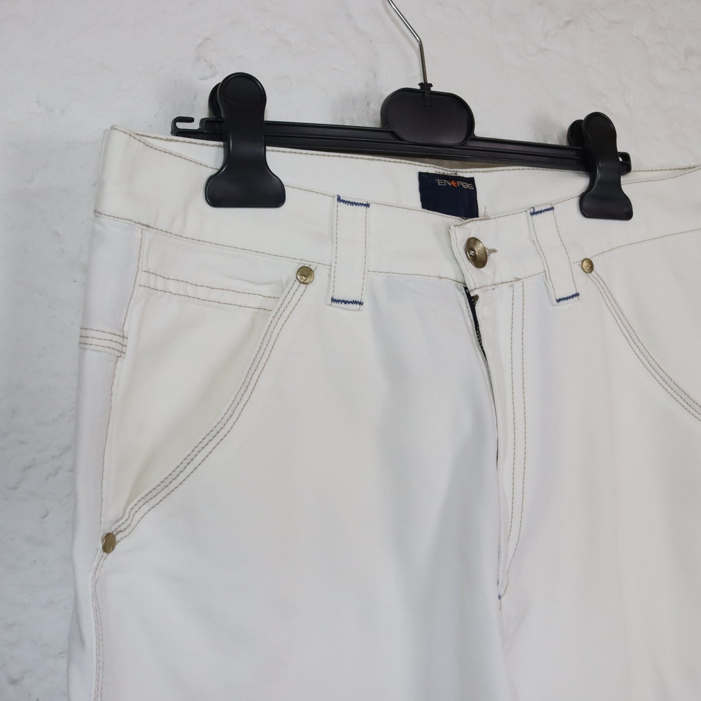 Vintage 90s 00s Y2k ENERGIE Baggy Pants Trousers Wide Leg White Deadstock W32 M