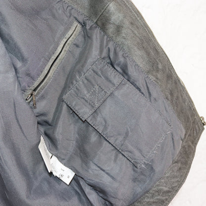 Vintage 80s 90s leather jacket calfskin grey used look 48 M