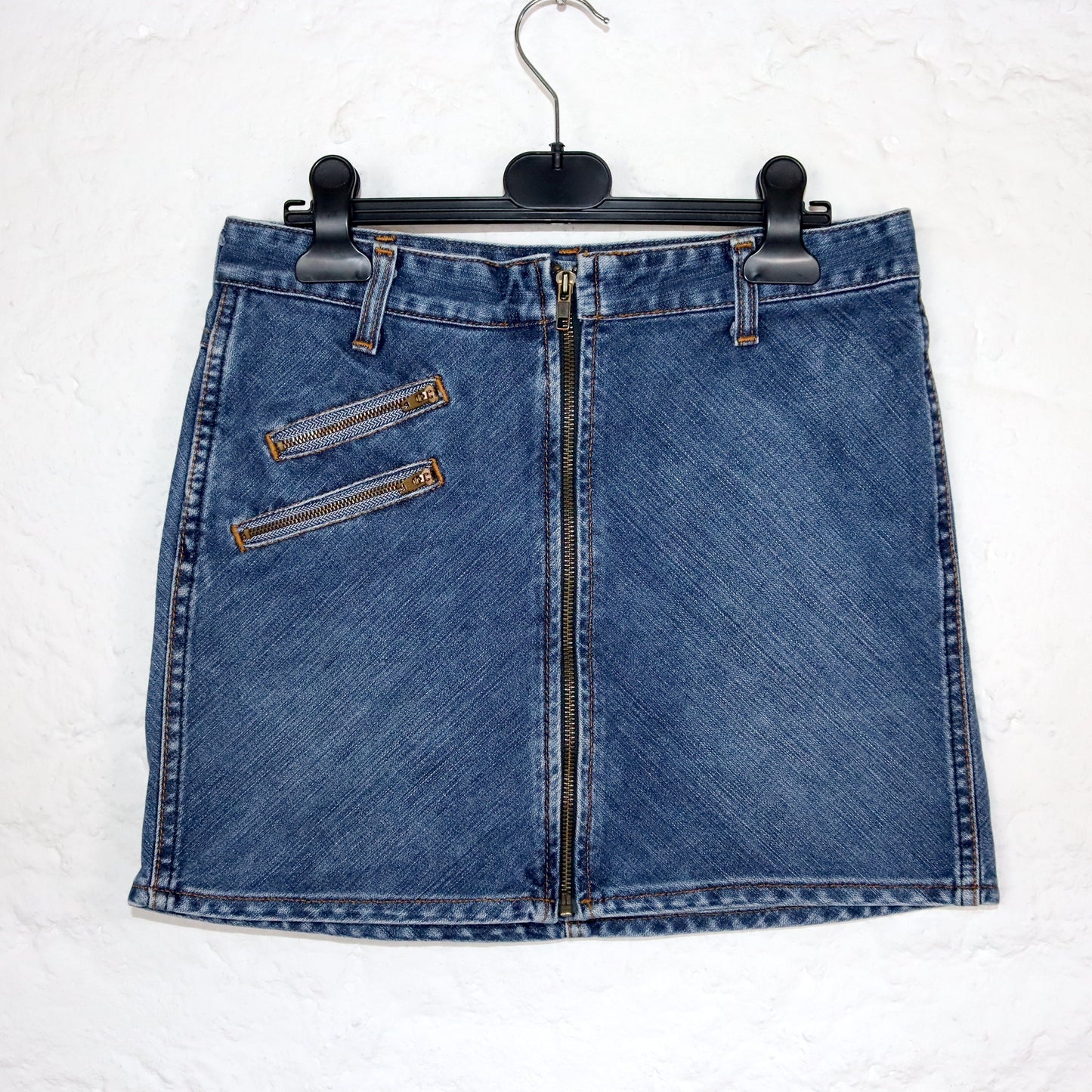 Vintage 80s 90s WRANGLER mini skirt denim skirt zipper W28