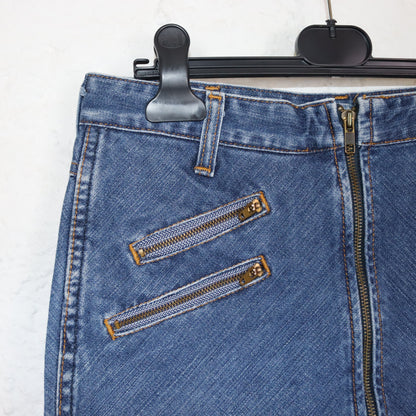Vintage 80s 90s WRANGLER mini skirt denim skirt zipper W28