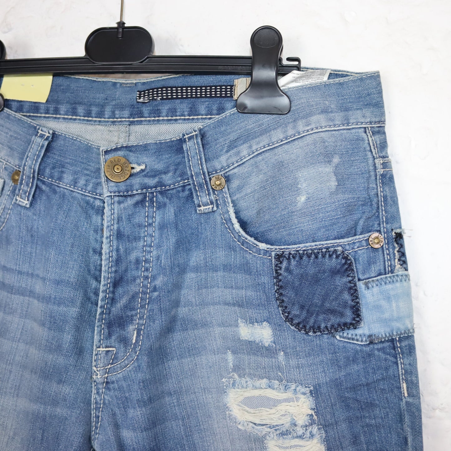 Vintage 90er 00er Y2k RED BRIDGE low waist Jeans gerades Bein Patches W33 L32