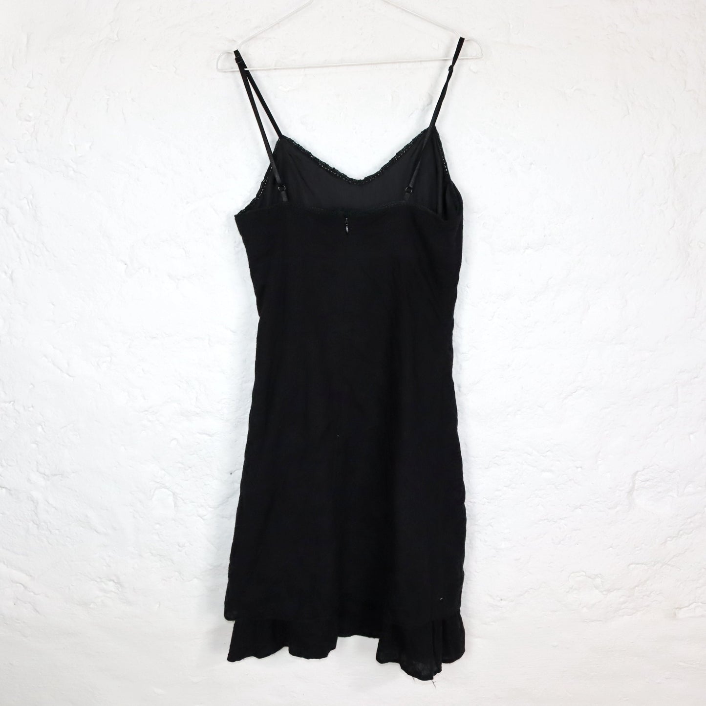 Vintage 90s 00s Y2k XANATA dress black embroidery lace 38