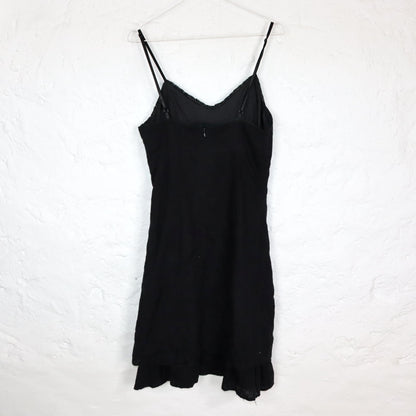 Vintage 90s 00s Y2k XANATA dress black embroidery lace 38