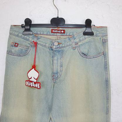 Vintage 90s 00s Y2k KILLAH flared pants hip pants low waist deadstock W31