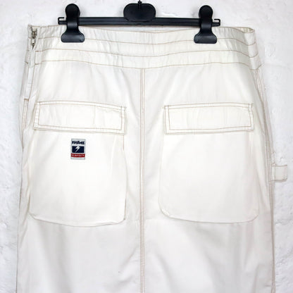 Vintage 90er 00er Y2k KILLAH Maxirock low waist Cargorock weiß Deadstock XL