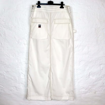 Vintage 90er 00er Y2k KILLAH Maxirock low waist Cargorock weiß Deadstock XL