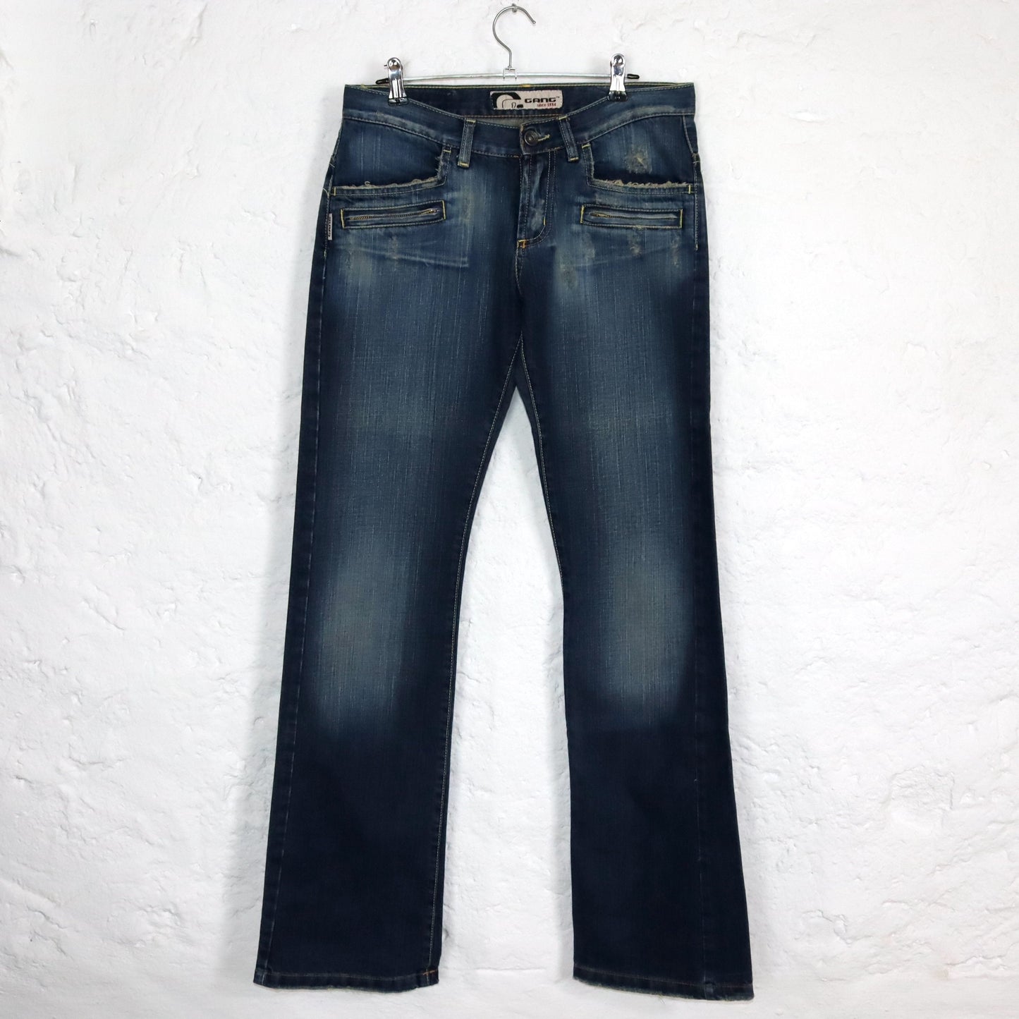 Vintage 90s 00s Y2k GANG flared jeans low waist deadstock W28