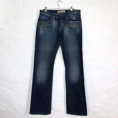 Vintage 90s 00s Y2k GANG flared jeans low waist deadstock W28