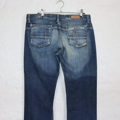 Vintage 90s 00s Y2k GANG flared jeans low waist deadstock W28