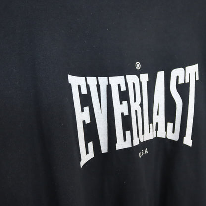 Vintage 80s 90s EVERLAST T-Shirt short sleeve black grey print XL