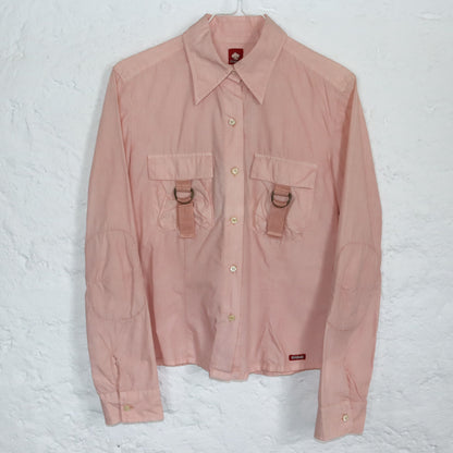 Vintage 90s 00s Y2k KILLAH blouse shirt long sleeve pink Deadstock S