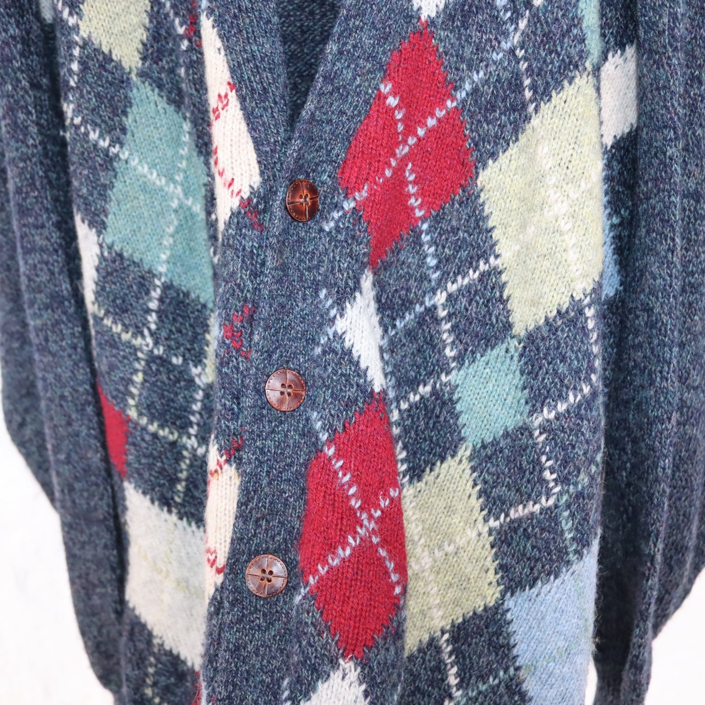 Vintage 80er 90er Wollcardigan Cardigan Wolle Karomuster XL