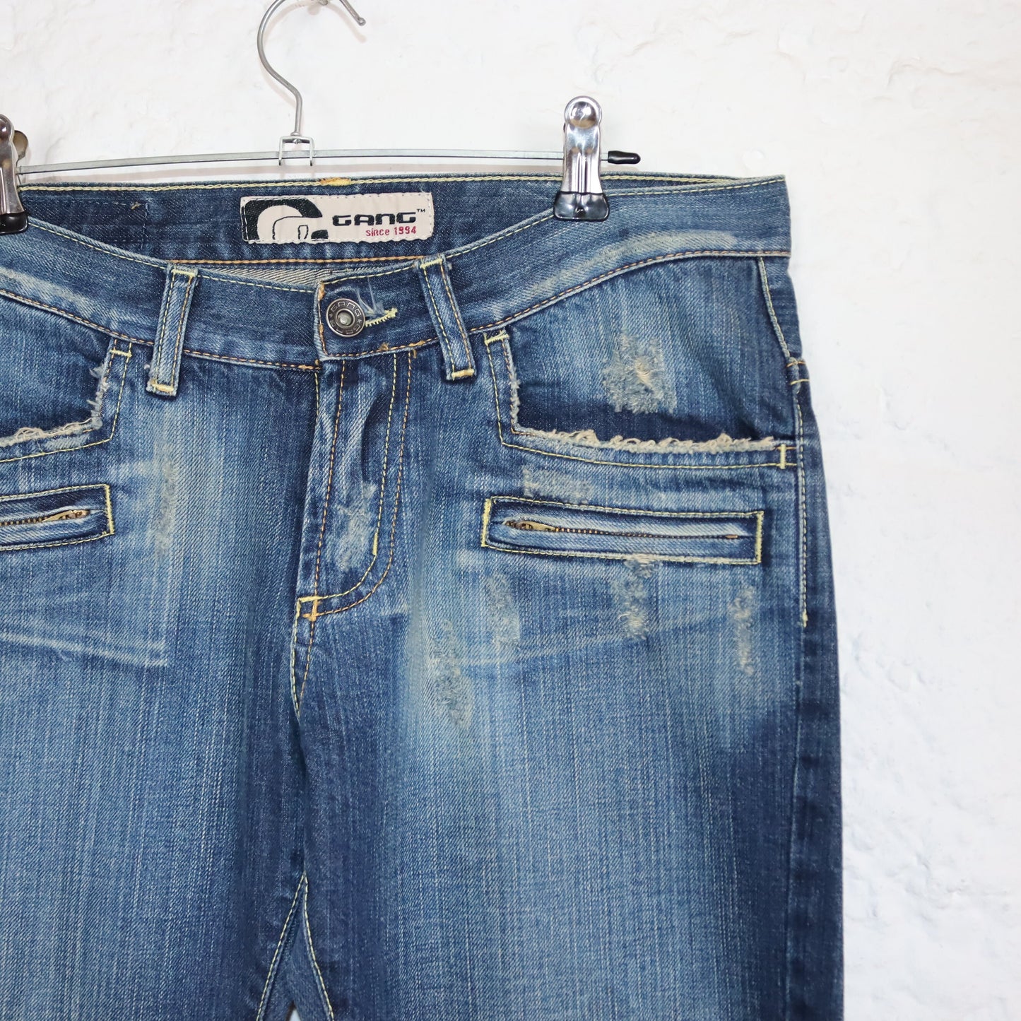 Vintage 90s 00s Y2k GANG flared jeans low waist deadstock W28