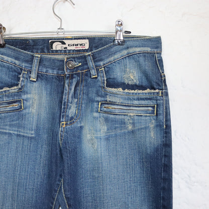 Vintage 90s 00s Y2k GANG flared jeans low waist deadstock W28