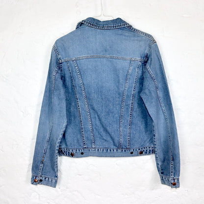 Vintage 80s 90s WRANGLER Denim Jacket Denim Zipper Deadstock M