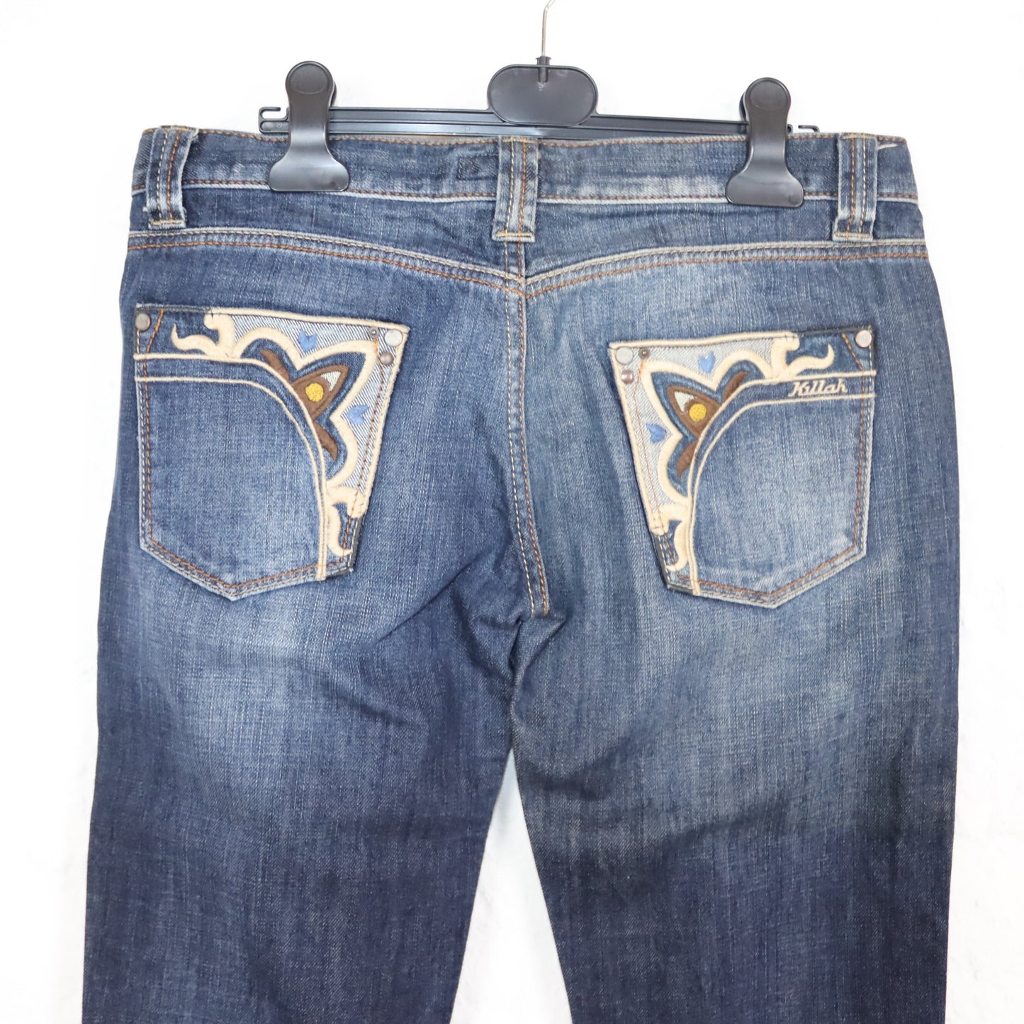 Vintage 90s 00s Y2k KILLAH flared pants hip pants jeans low waist embroidery deadstock W31