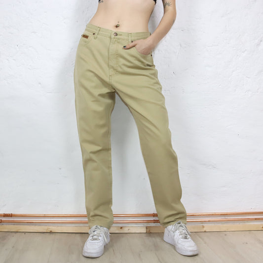 Vintage 80s 90s WRANGLER jeans pants beige deadstock W34 L30