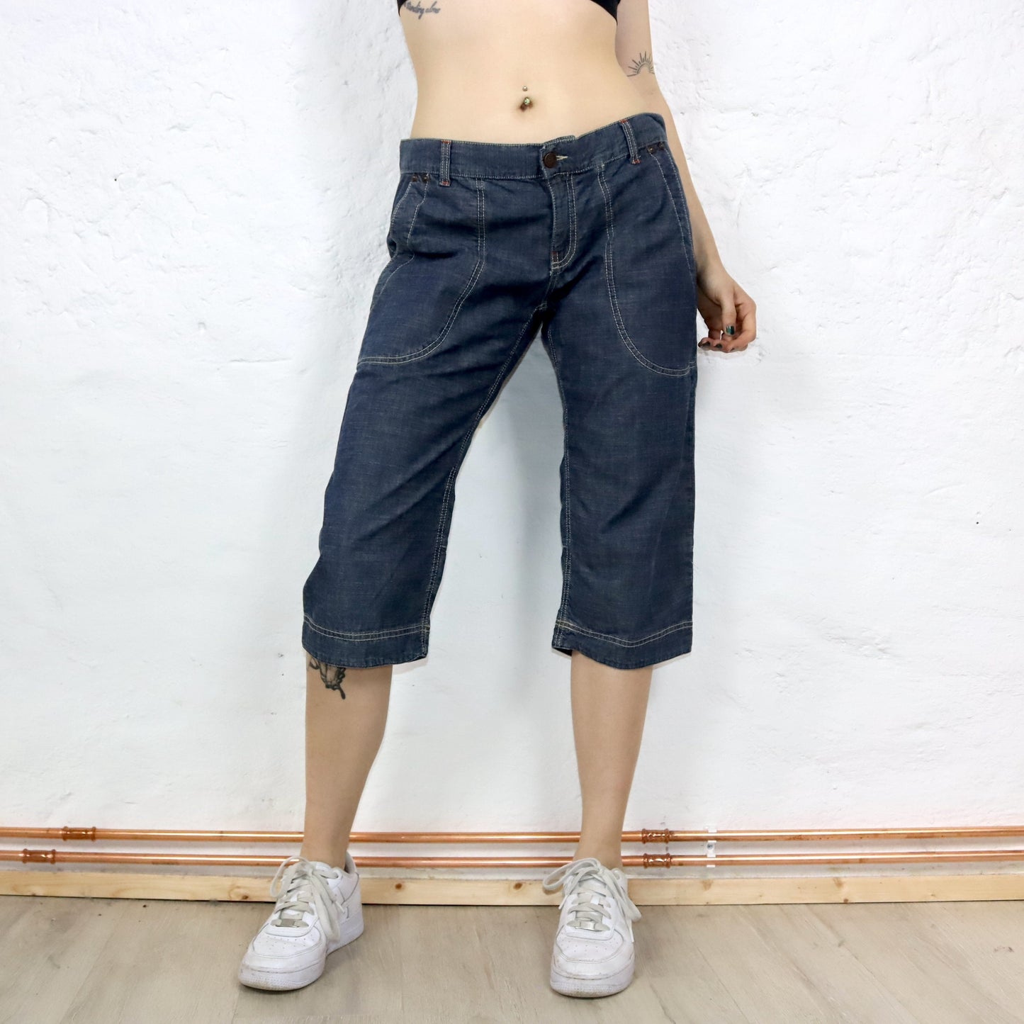 Vintage 90s 00s Y2k KILLAH Capri Pants Jeans Denim Deadstock W32