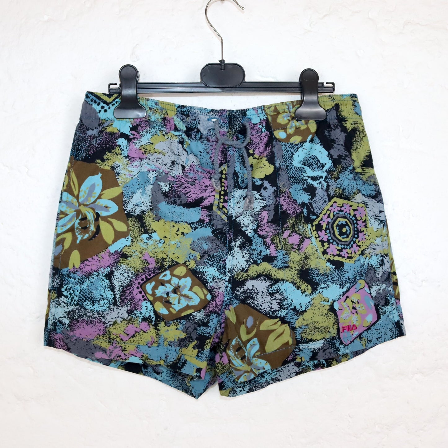Vintage 80er 90er FILA Bermudashorts Shorts kurze Hose crazy pattern bunt M