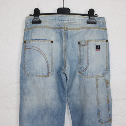 Vintage 90er 00er Y2k KILLAH Hüfthose Jeans low waist hellblau Deadstock W25