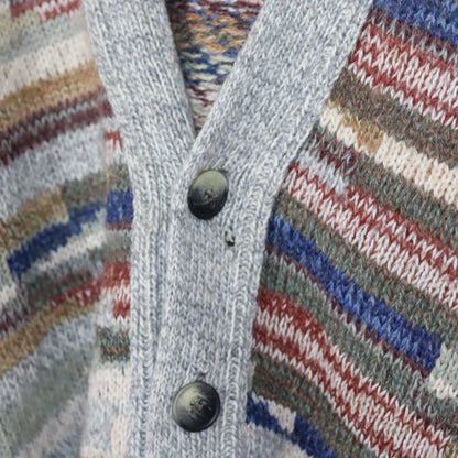 Vintage 80er 90er ARIANNA Cardigan Wolle gemustert Strick beige bunt XL