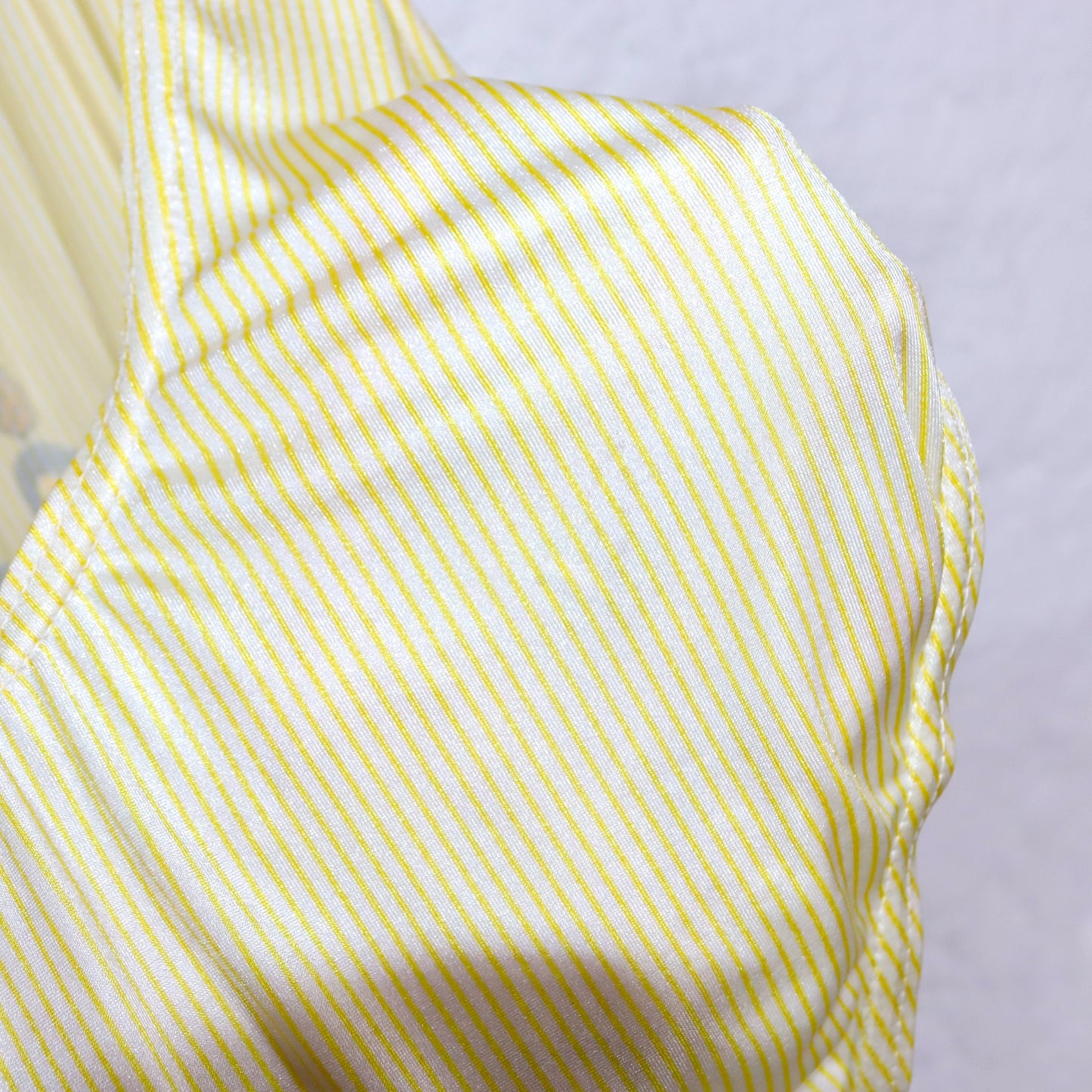 Vintage 80er 90er CHAMPION Body Einteiler gestreift weiß gelb Print M