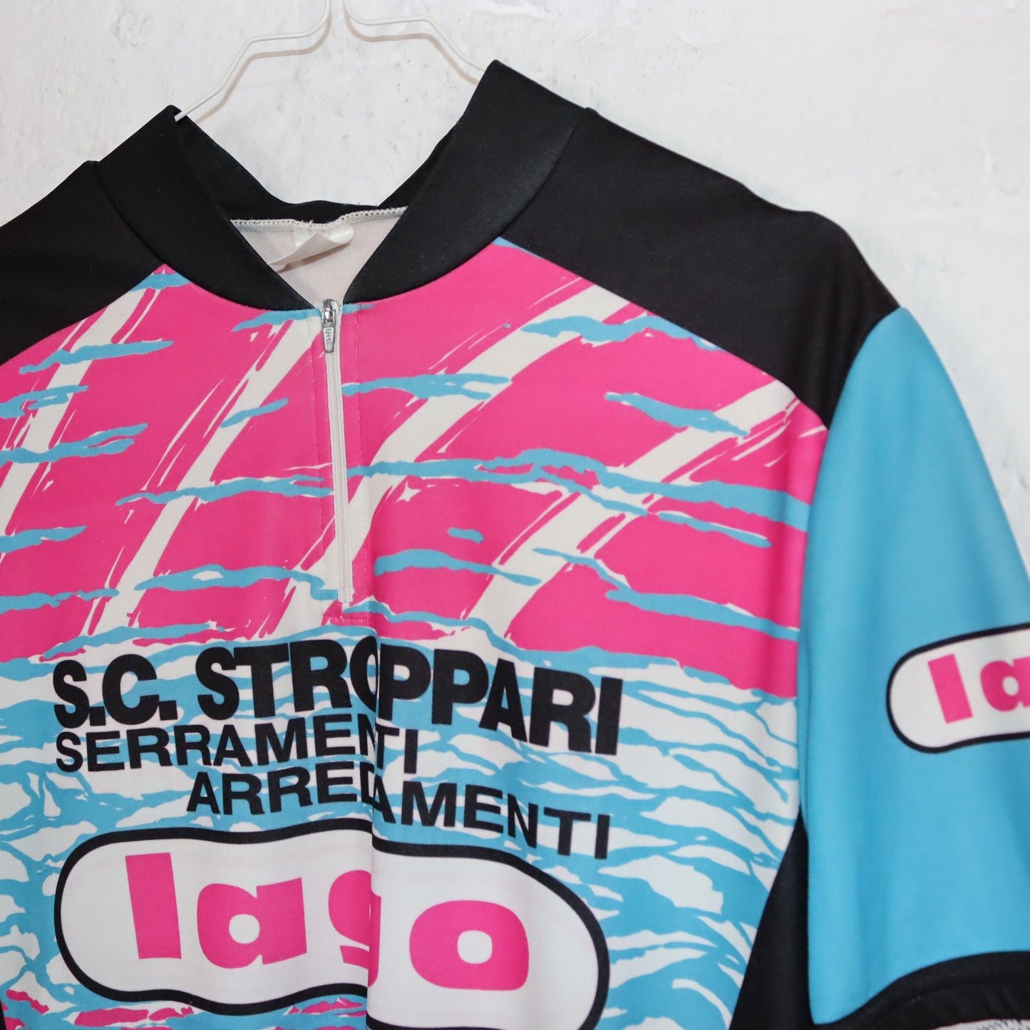 Vintage 80s 90s cycling jersey T-shirt short sleeve colorful XXL