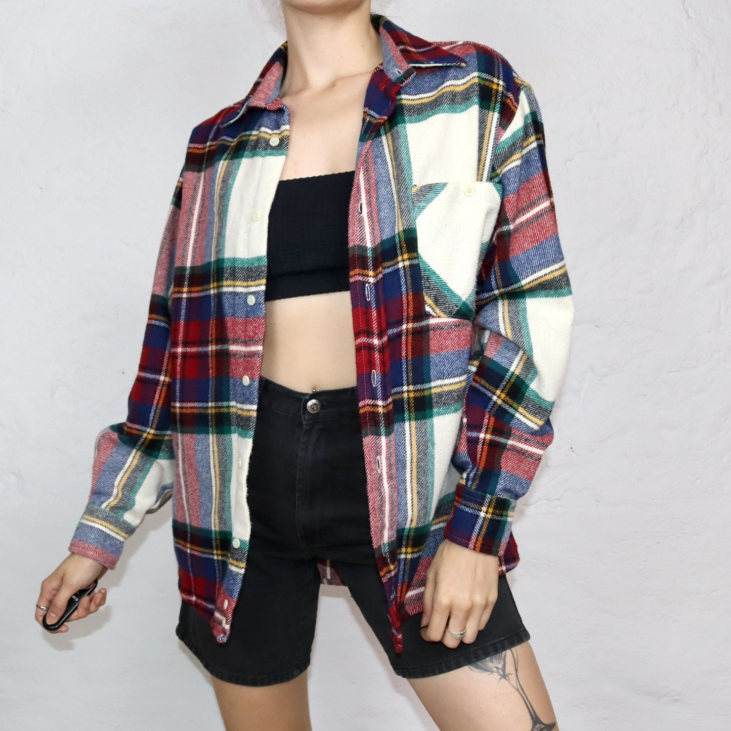 Vintage 80s 90s ETNIC flannel shirt long sleeve checked M