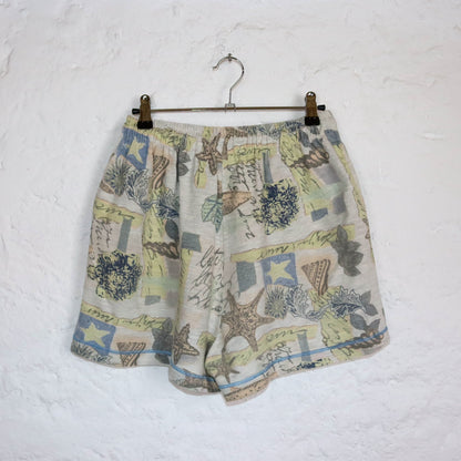 Vintage 80s 90s LOTTO shorts shorts crazy pattern beige 42 M