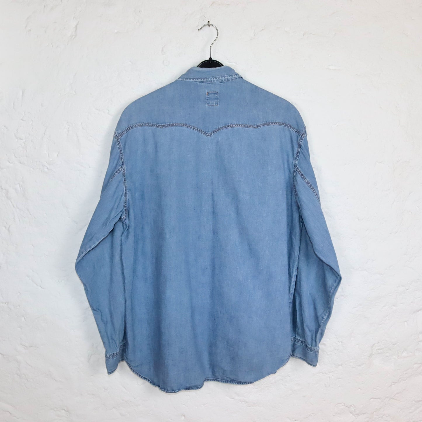 Vintage 80s 90s OXXY denim shirt long sleeve denim snap buttons XL