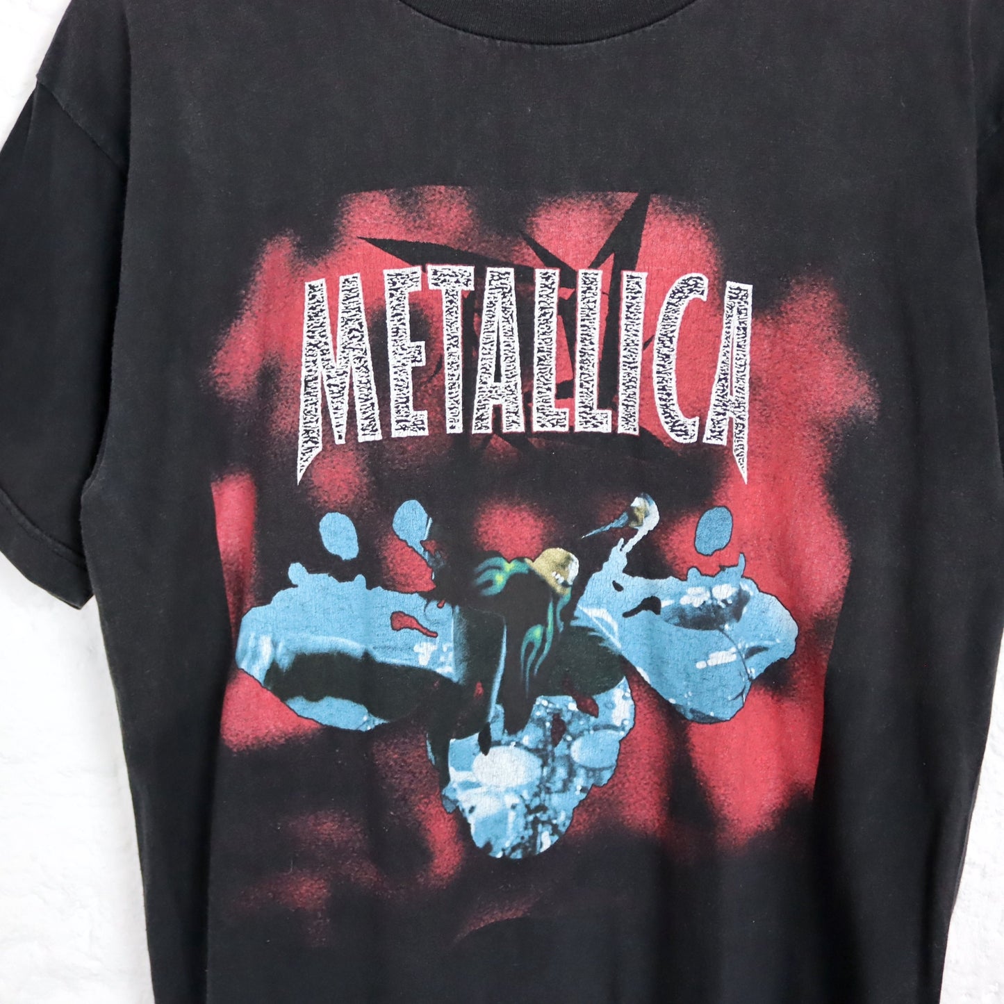 Vintage 80s 90s GIANT T-Shirt short sleeve Metallica band shirt black print Reload L