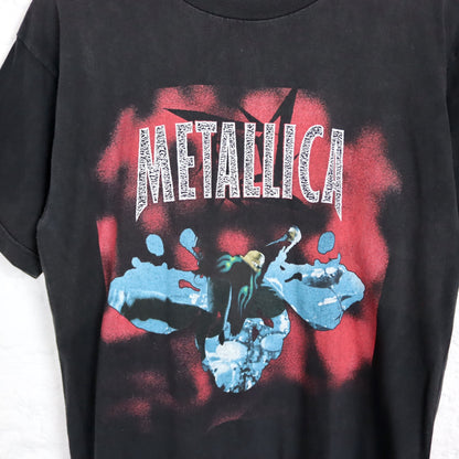 Vintage 80s 90s GIANT T-Shirt short sleeve Metallica band shirt black print Reload L