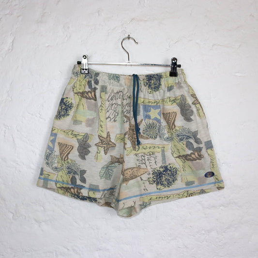 Vintage 80s 90s LOTTO shorts shorts crazy pattern beige 42 M