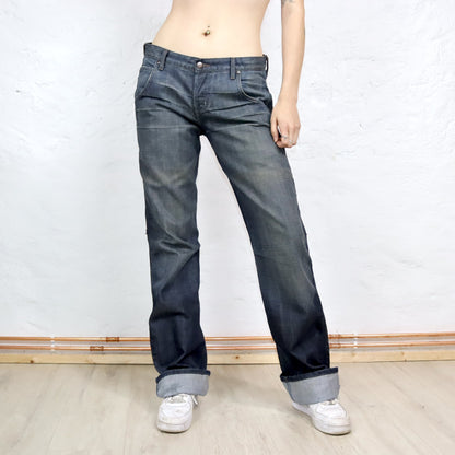 Vintage 90s 00s Y2k WRANGLER Jeans Pants Baggy Denim Deadstock W32 L36